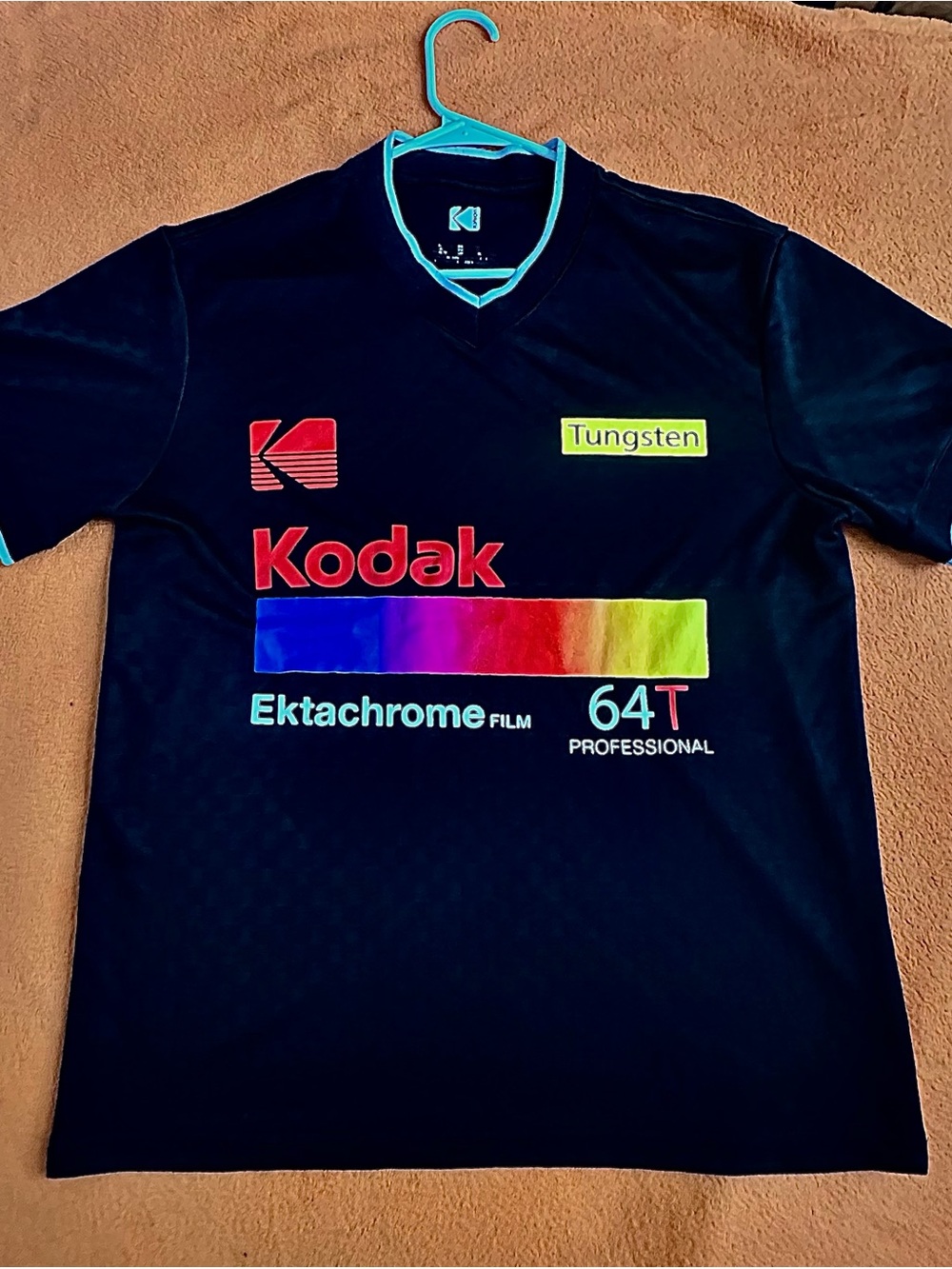 Kodak Black Tee with Rainbow Ektachrome Bar and Neon Trim